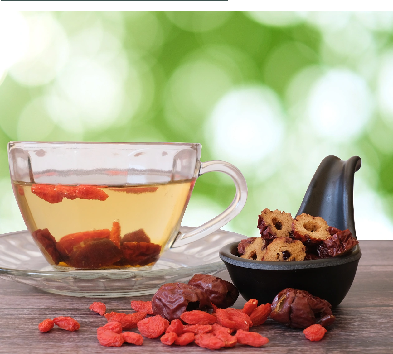 Herbal tea with dried fruits and berries.